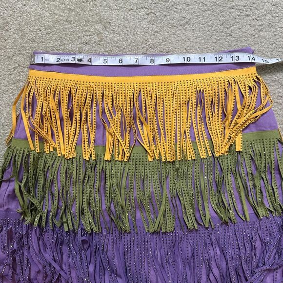Bibi Mardi Gras fringe and sparkle skirt NWT - S - Picture 4 of 5